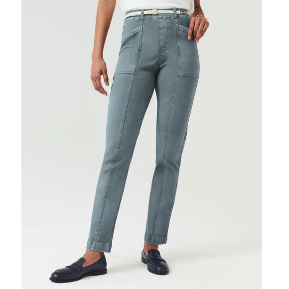 Spanx Stretch Twill Straight Leg Pant | Hazy Blue Grey - Picture 1 of 8